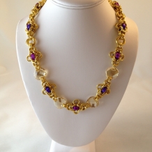 Amadeus necklace with golden crystals